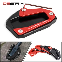 Motocicleta CNC Kickstand Extensão Placa, Suporte Lateral para Ducati Hypermotard 950 821 939, Ampliar Placa