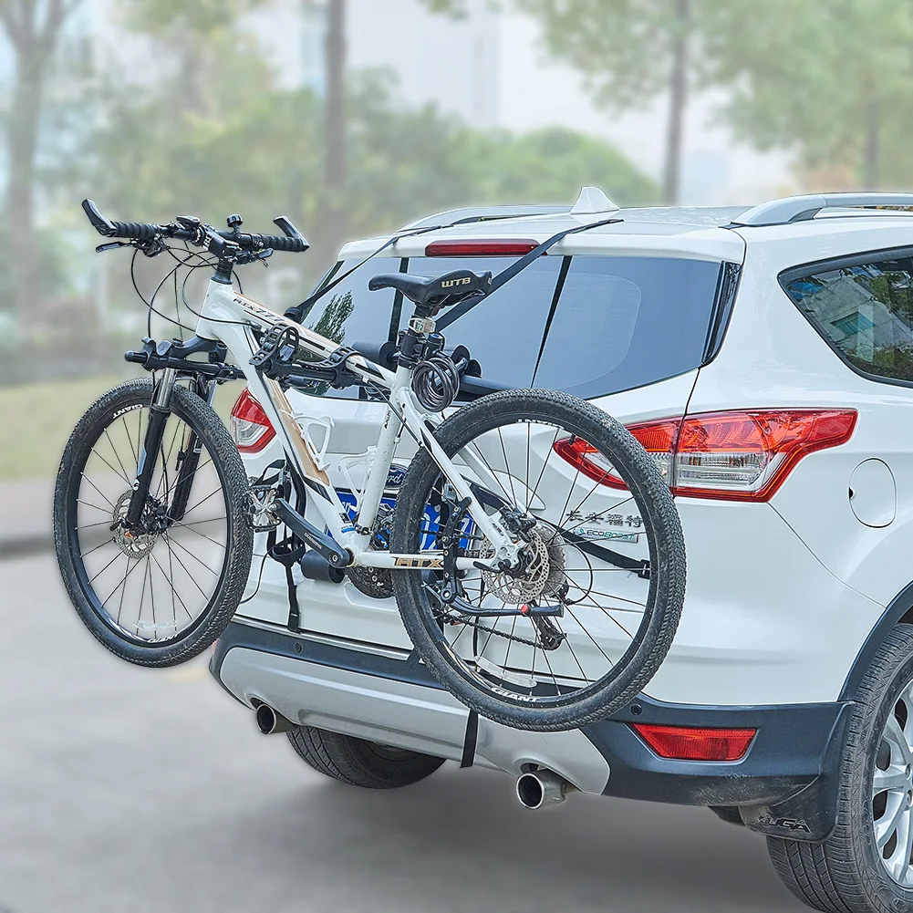 Car Rear Trunk 2 Bikes Bicycle Rack Cycling Stand Carry Two Bikes Mounting Bracket Carrier for SUV Hatchback