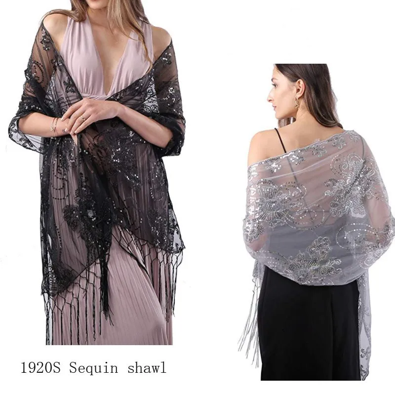 Xaile De Lantejoula De Luxo e Wraps Para Mulheres, Vestidos De Festa, Cachecol, Bordado, Capa De Casamento, Vestido De Noiva, Foulard, Xaile De