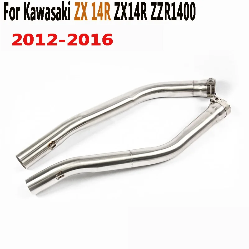 For Kawasaki ZZR1400 Ninja ZX14R 2006-2016 Stainless Mid Link Pipe Muffler Exhaust Pipe ZX-14R ZX 14R Full System Slip On