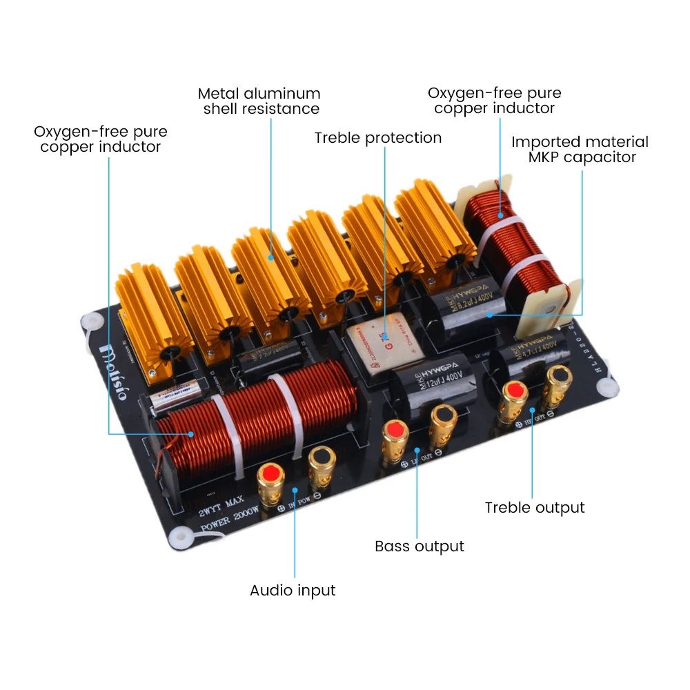 AIYIMA 2 ウェイ 600 ワット 2000 ワットスピーカークロスオーバー高音 + 低音 Hifi プロフェッショナルステージ周波数分周器フィルター 8-18 インチスピーカー用