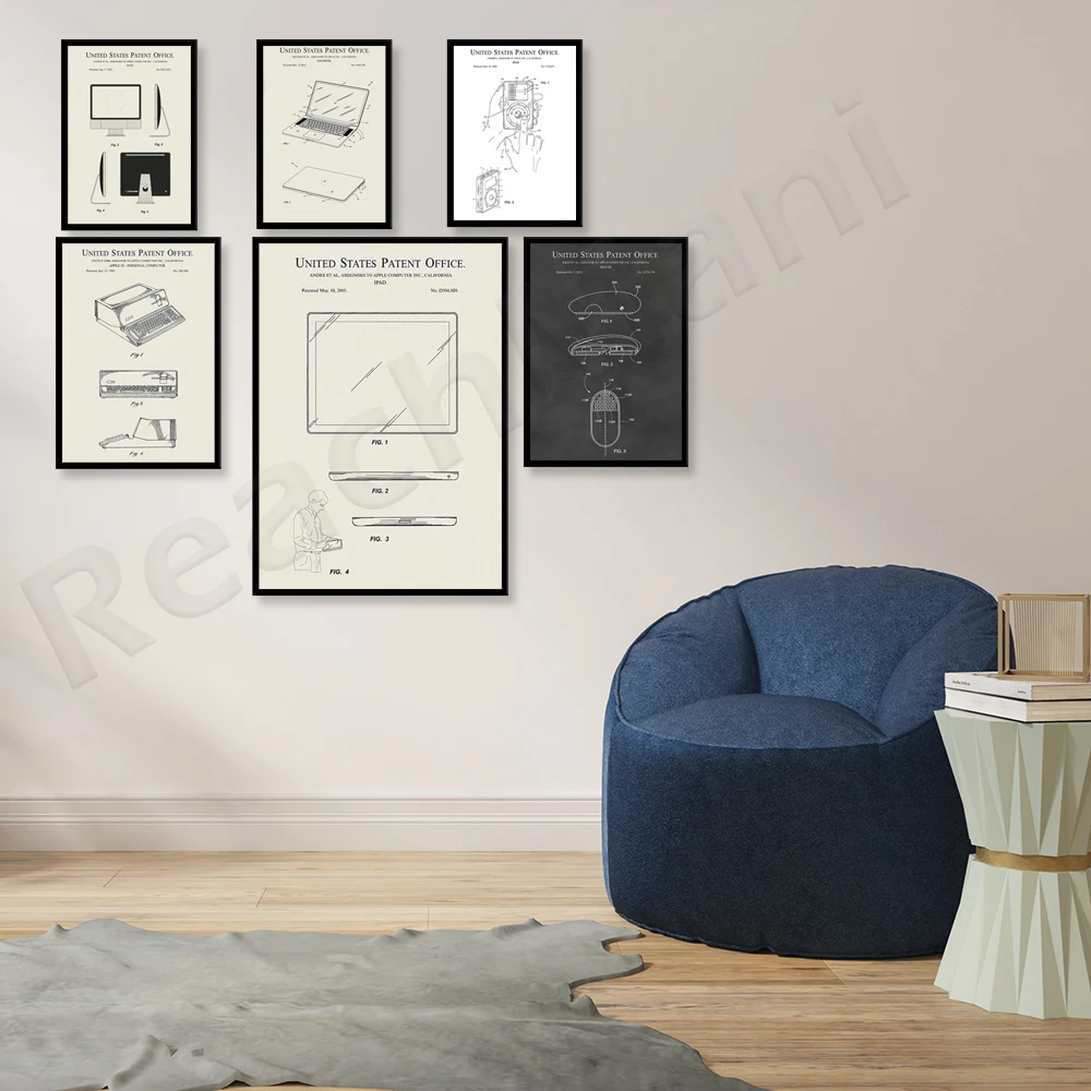 Computer patent prints, tablet computers, Mp3, retro blueprints, patent printed posters, programmer souvenirs