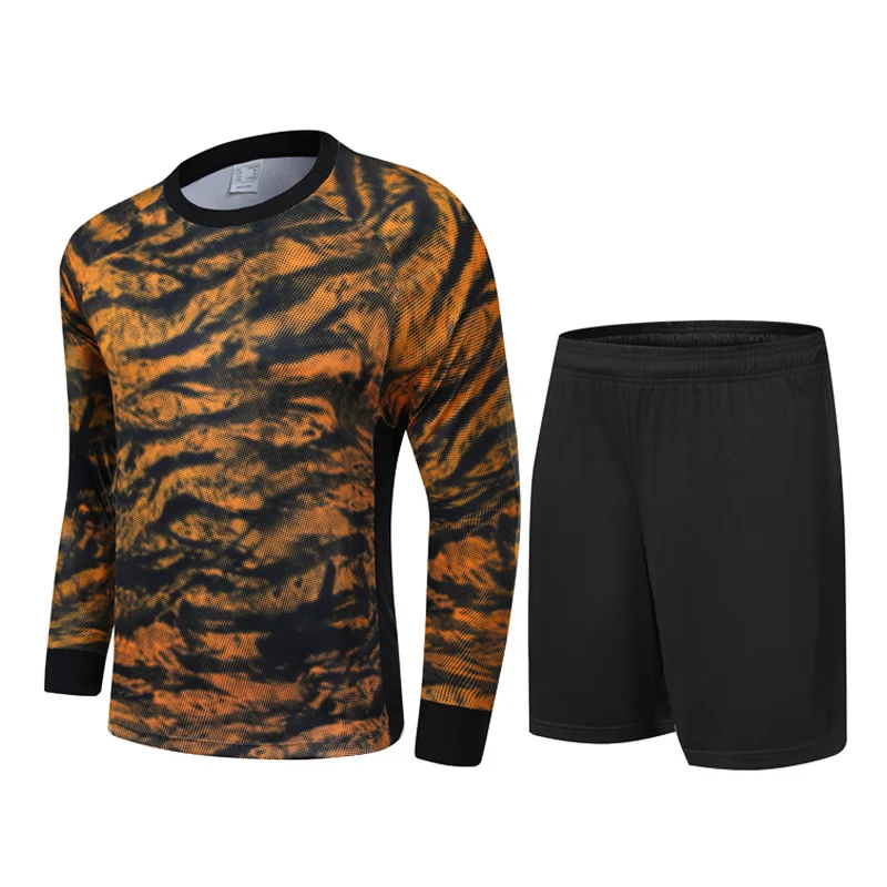 22-23 Adult Goalkeeper Uniform Soccer Jersey Set Professional Goalie Football Uniform Sponge Protection Shirt Pants Shorts Men