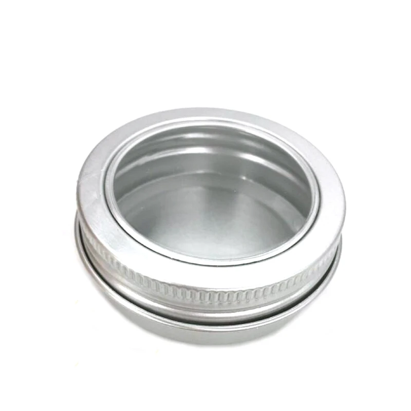 

30ML Clear Window Aluminium Screw Tin Bottle Jar Pot Cans Containers Case For Lip Balm Nail Art Makeup DIY Cream Cosmetic Box