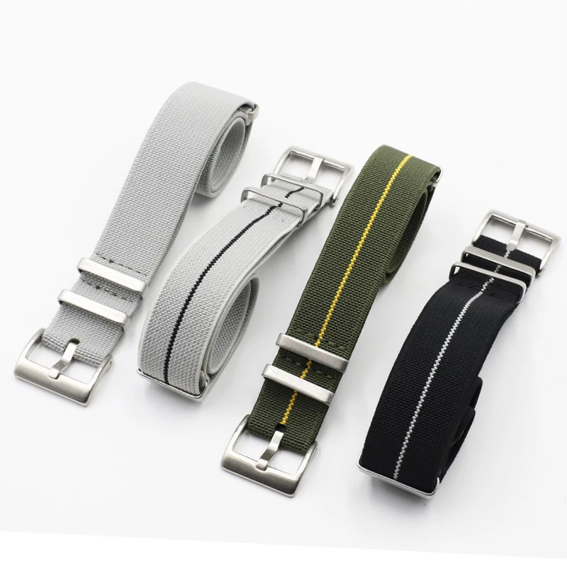 Elastic Nylon Watchband 18mm 20mm 22mm Adjustable Watch Strap Smartwatch Band Fabric Belt Men Women Watch Bracelet Accessories