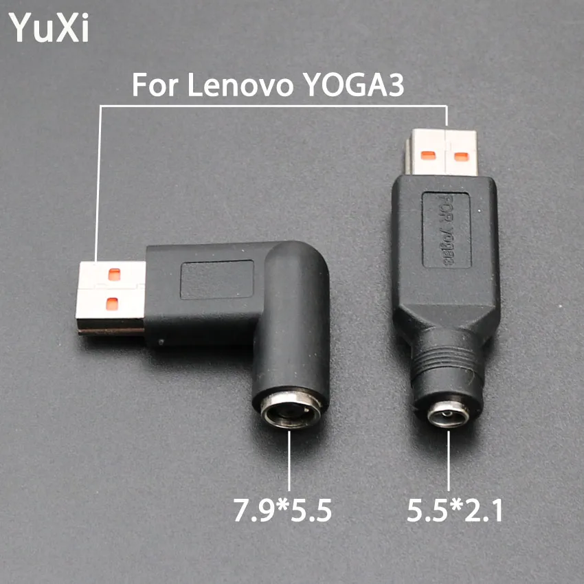 YuXi Power Adapter 5.5*2.1 7.9*5.5 MM Jack To USB Square Converter DC Plug For Lenovo Yoga 700 900 3 4 Pro