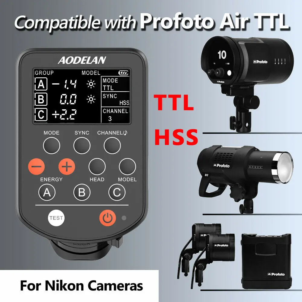 AODELAN E7/E2/E4 draadloze flitser trigger, compatibel met Profoto A1 A2 B2 B20 D2 Canon Nikon Sony Pentax, vervangt Profoto Air Remote.