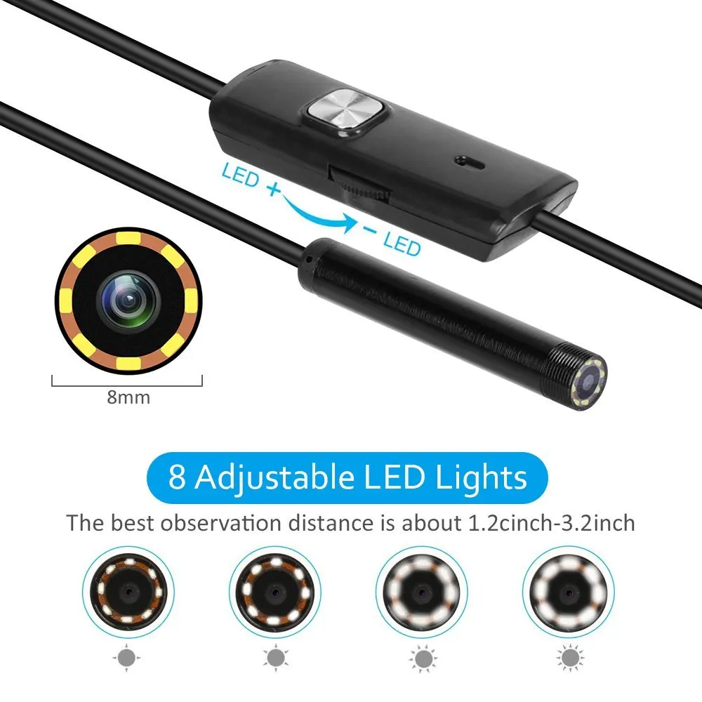 1080P HD البسيطة الروبوت الصلب كابل التنظير كاميرا IP67 1920*1080 1M 2M 3.5M 5M مايكرو USB التفتيش كاميرا فيديو