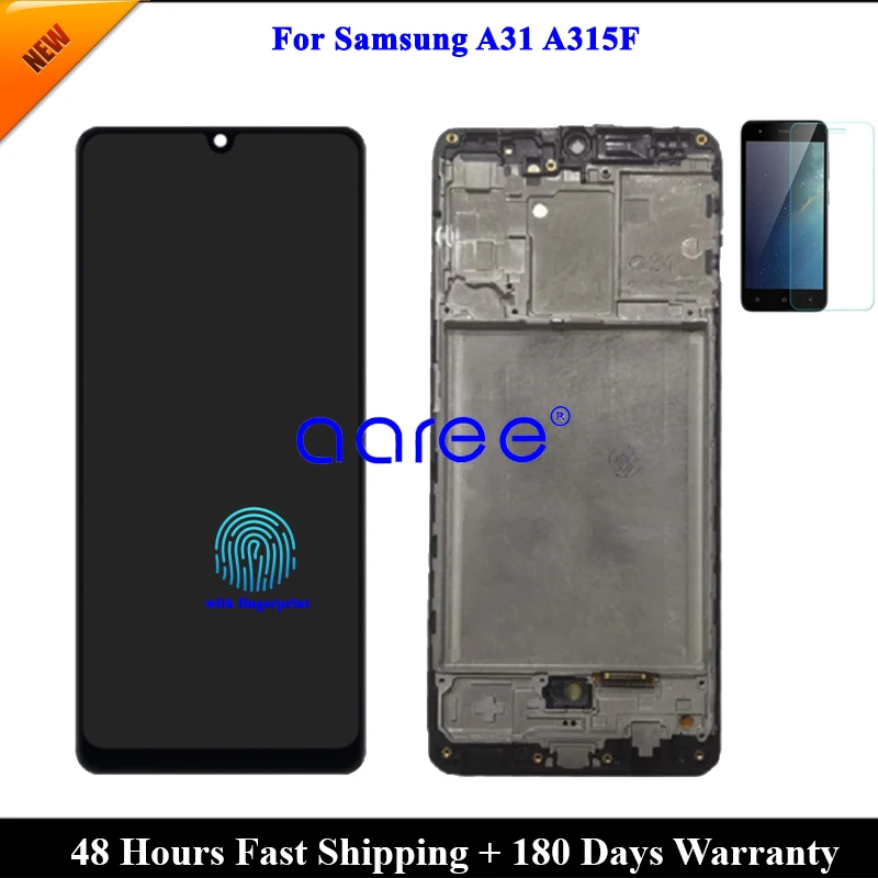 Fingerprint OLED LCD  For Samsung A31 2020 A315 LCD A315F lcd For Samsung A315 A315F  LCD Screen Touch Digitizer Assembly