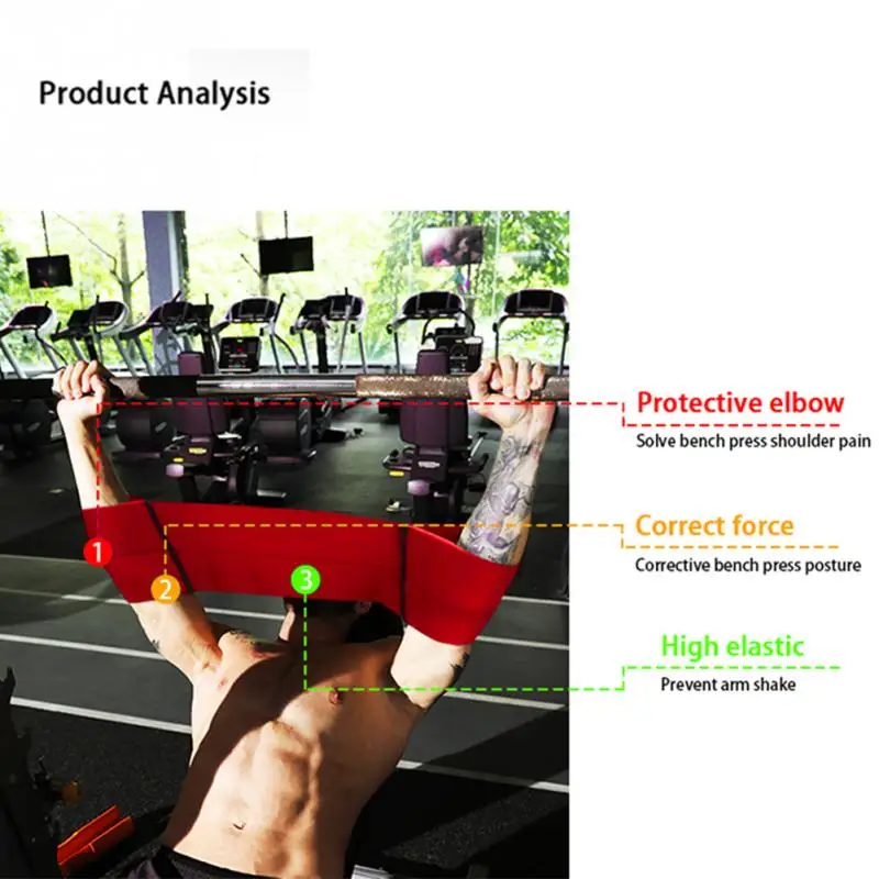 Gym Weightlifting Resistance Band Bench Press Sling Elbow Fitness Elastic Bandage Elbow Sleeves Slingshot Support