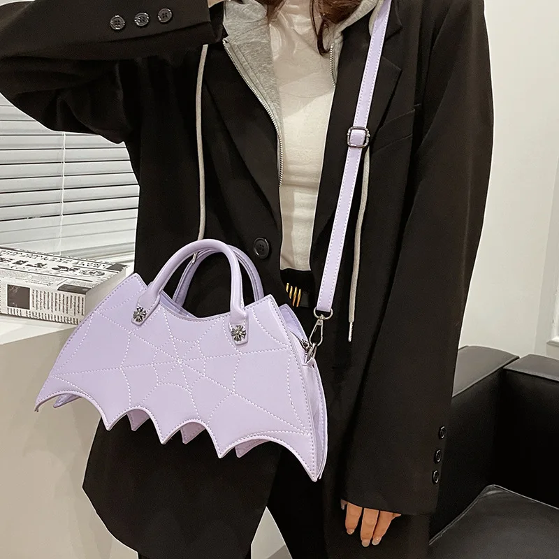 Bat Wing Shoulder Bag Fashion Purses and Handbags for Women Black Crossbody Bag Halloween Top Handle Bag Female Leather Totes