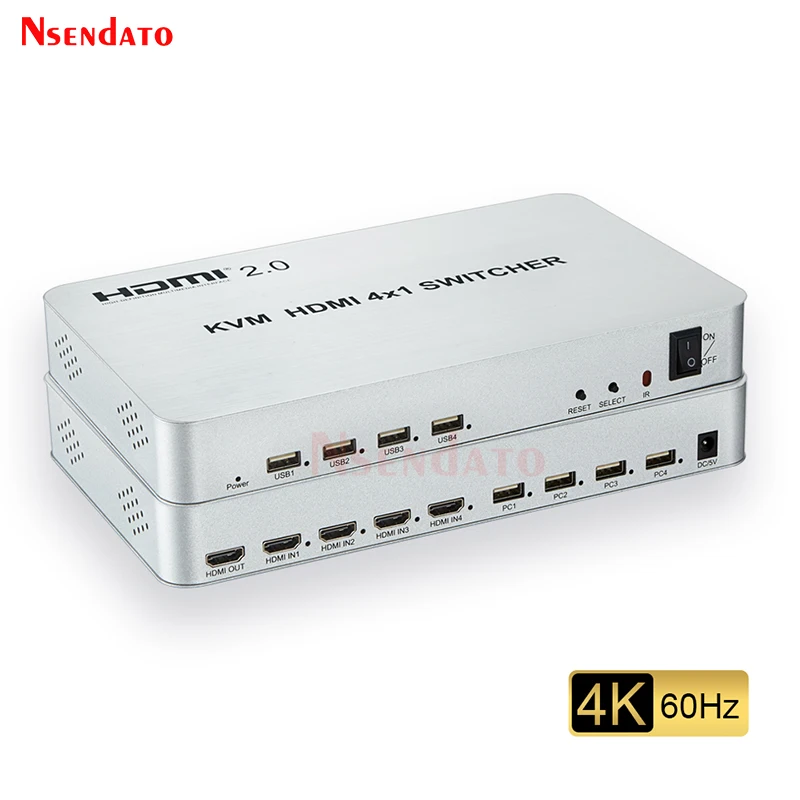 

Квм-Консоль HDMI, 4 порта, 4k, USB 2,0