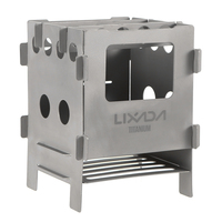 Lixada Titanium/Stainless Steel Wood Stove Lightweight Folding Stoves Outdoor Camping Picnic Cooking Burners Backpacking Furnace