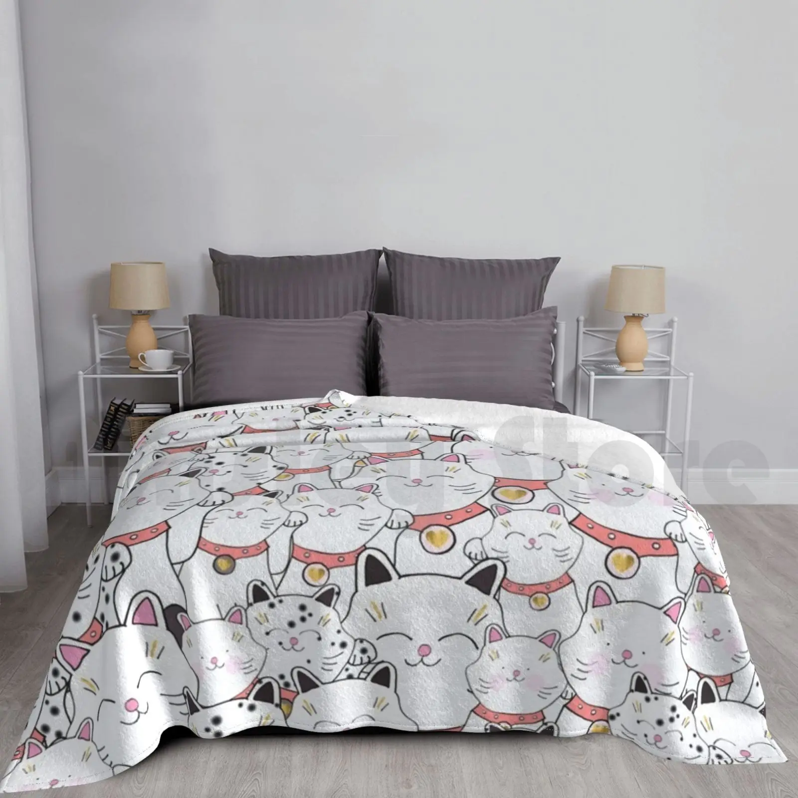 

Find The Panda-Lucky Cats Blanket For Sofa Bed Travel Lucky Cat Maneki Keko Cat Cat Lover Crazy Cat Mom Cat