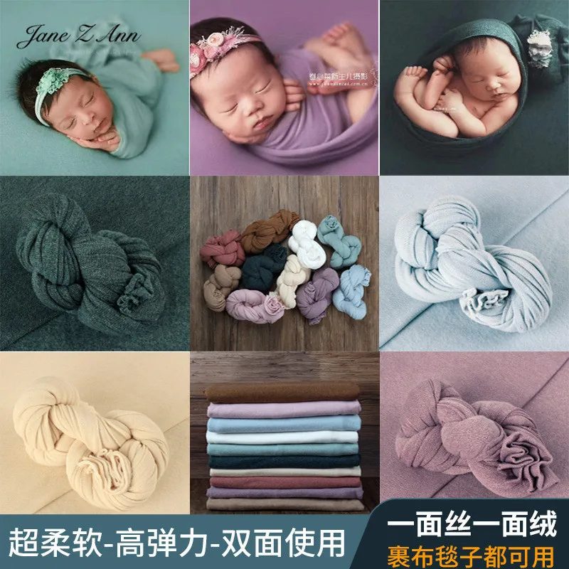 

Jane Z Ann Newborn Photography Prop Background Cloth Baby Studio Props Wrap Blanket Double-Sided Cotton Velvet Backdrop