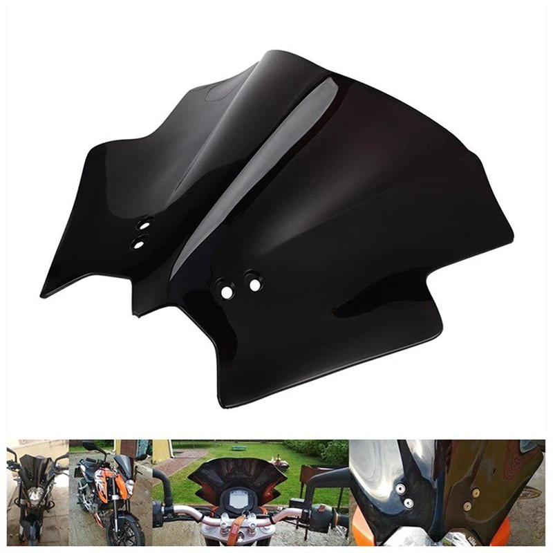 1 PCS Black ABS Motorcycle Windshield for KTM DUKE 125 200 390 Motobike Accessories