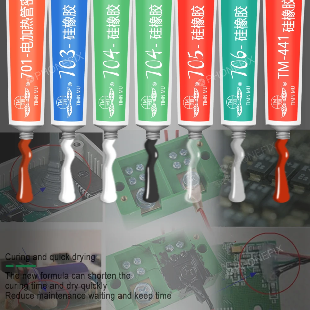 704 705 703 706 Fixed High Temperature Resistant Silicone Rubber Electronic Sealant Sealing Glue Waterproof Silicone Adhesive