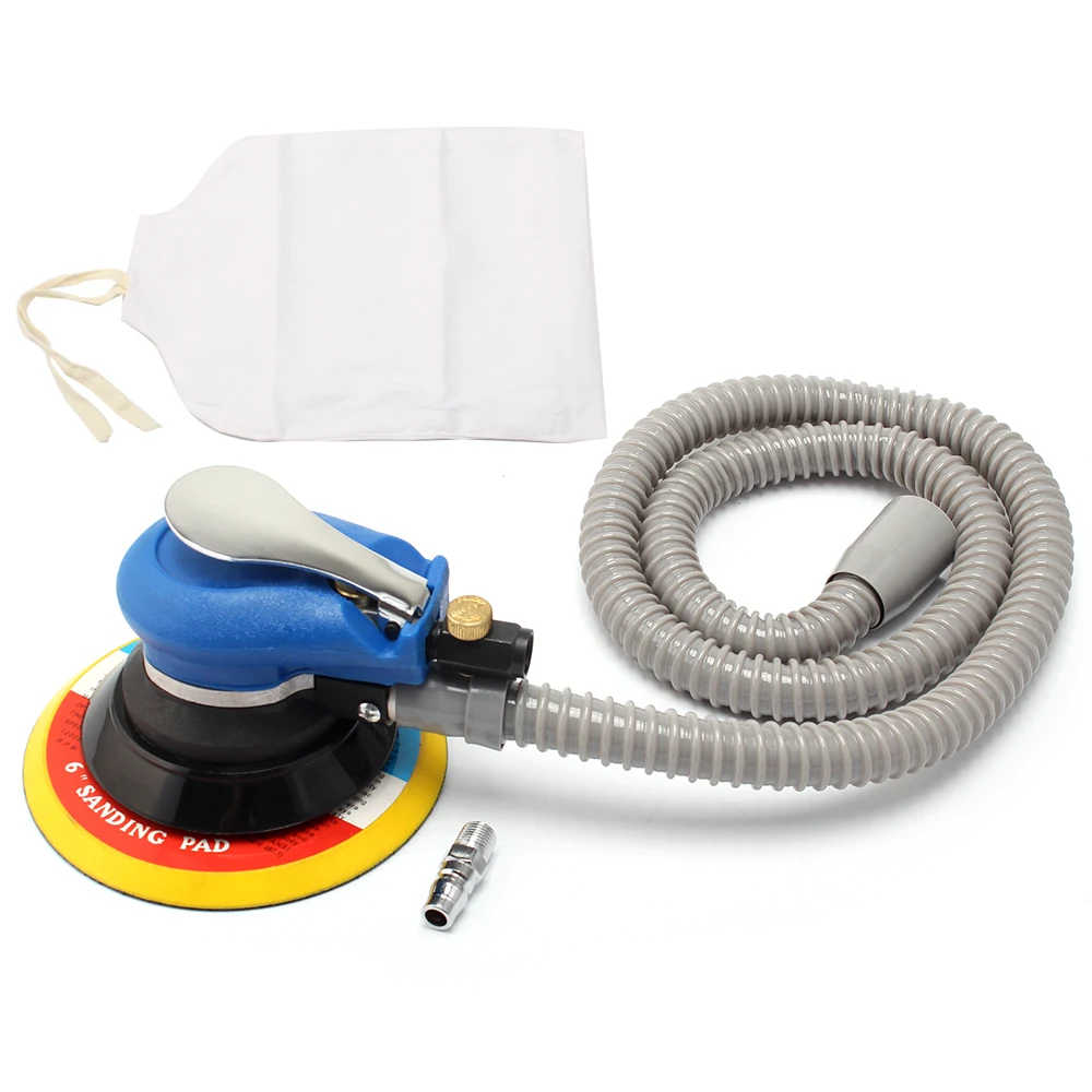 6 zoll 90PSI 150mm Pneumatische Schleif Maschine Air Gelegentliche Orbital Palm Sander für Pad Pneumatische Werkzeug mit Staub Sammlung schlauch – Detail 1