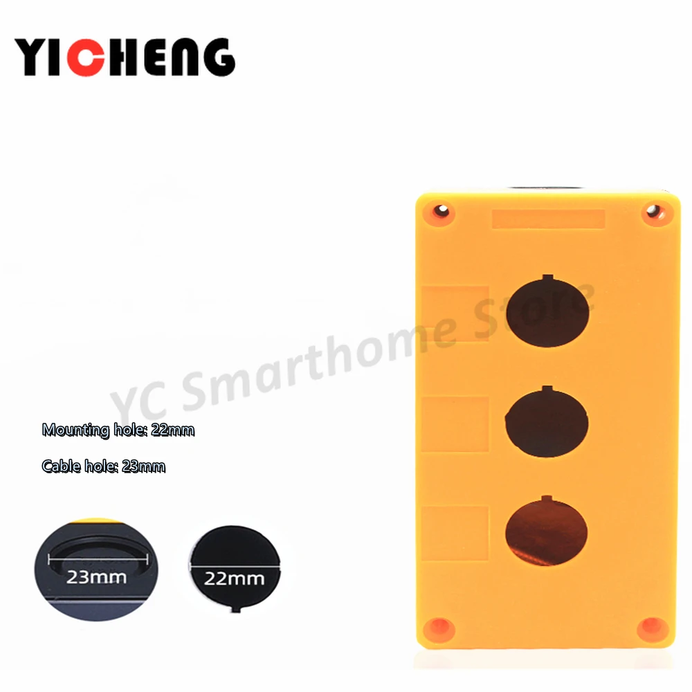 1 pçs quatro furos/cinco furos/seis furos à prova dwaterproof água botão caixa interruptor caixa de controle gaveta/montagem buraco 22mm