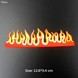 Fire The Flame Red Patch iron on Transfer for Clothes Embroidery Badge Applique DIY Stickers Sewing Supplies