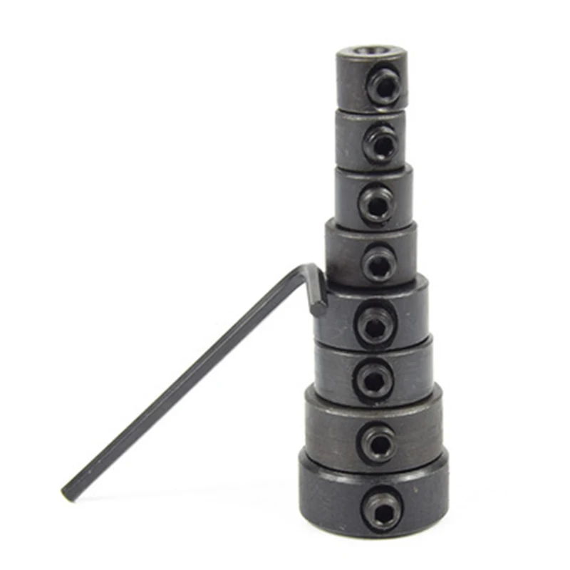 Localizador de brocas para carpintería, anillo de límite para carpintería, 9 piezas de 3-16 Mm, broca de tope de profundidad, broca de madera fija