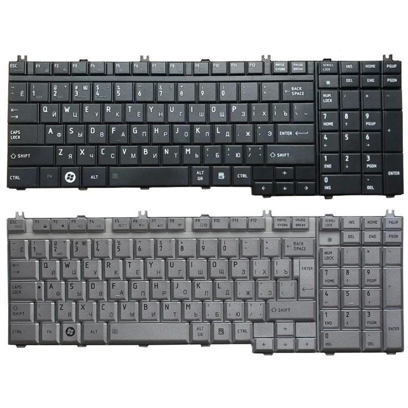 NEW Russian/US laptop keyboard for Toshiba Satellite P200 P300 P305 P305D L350 L355 L355D L500 L500D L505 L505D L550