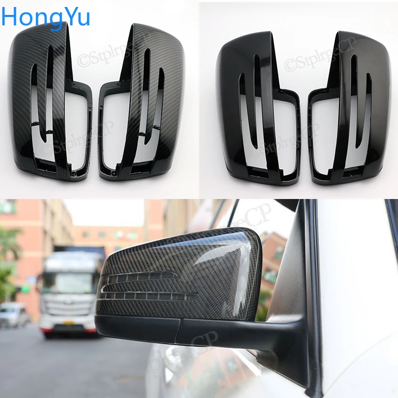 Side Mirror Cap Covers For Mercedes Benz W176 W246 W212 W204 C117 X156 X204 W221 C218 A B C E S CLA GLA GLK Class Black Replace