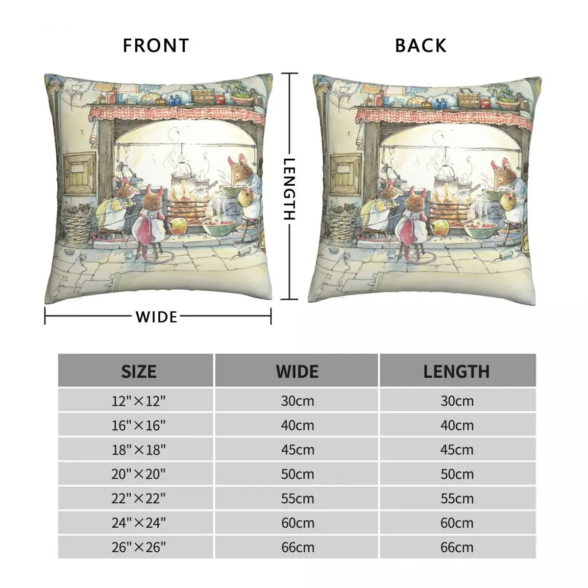 The Kitchen At Crabapple Cottage Square Pillowcase Polyester Linen Velvet Pattern Zip Decor Pillow Case Bed Cushion Case