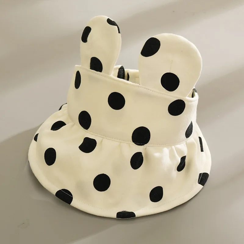 Baby Summer Dot Hat Rabbit Ear Shape Empty Top Sun Protection Caps