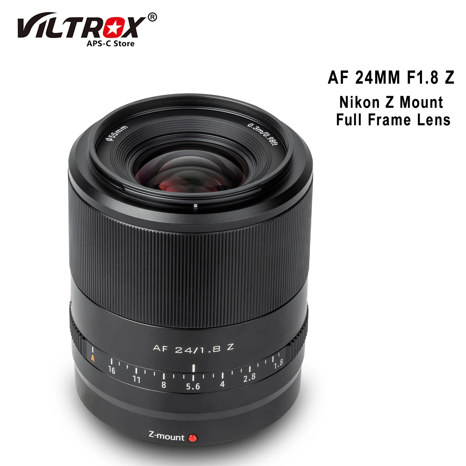 

Объектив VILTROX 24 мм F1.8 Nikon Z с автофокусом, полноразмерный широкоугольный объектив с большой диафрагмой для камеры Nikon Z5 Z6 Z7 Z8 Z9