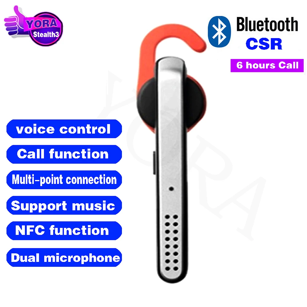 For Stealth 3 Bluetooth Wireless Earphone HD Voice Control Noise Reduction Comfortable Fit Headset With Mic For Smartphone Calls