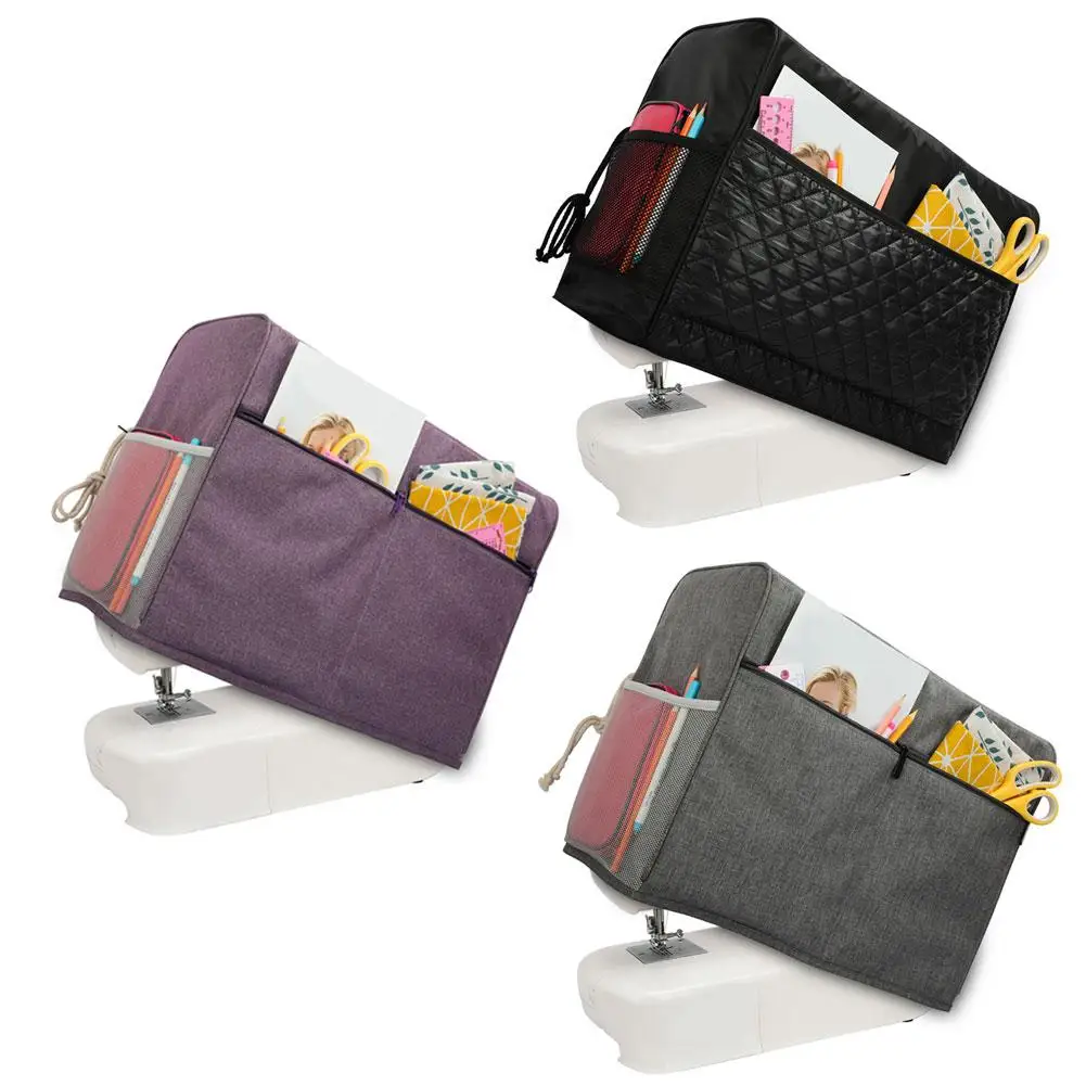 Sewing Machine Cover Dust Protective Cover Cloth Storage Bag With Pockets For Sewing Machine And Accessories