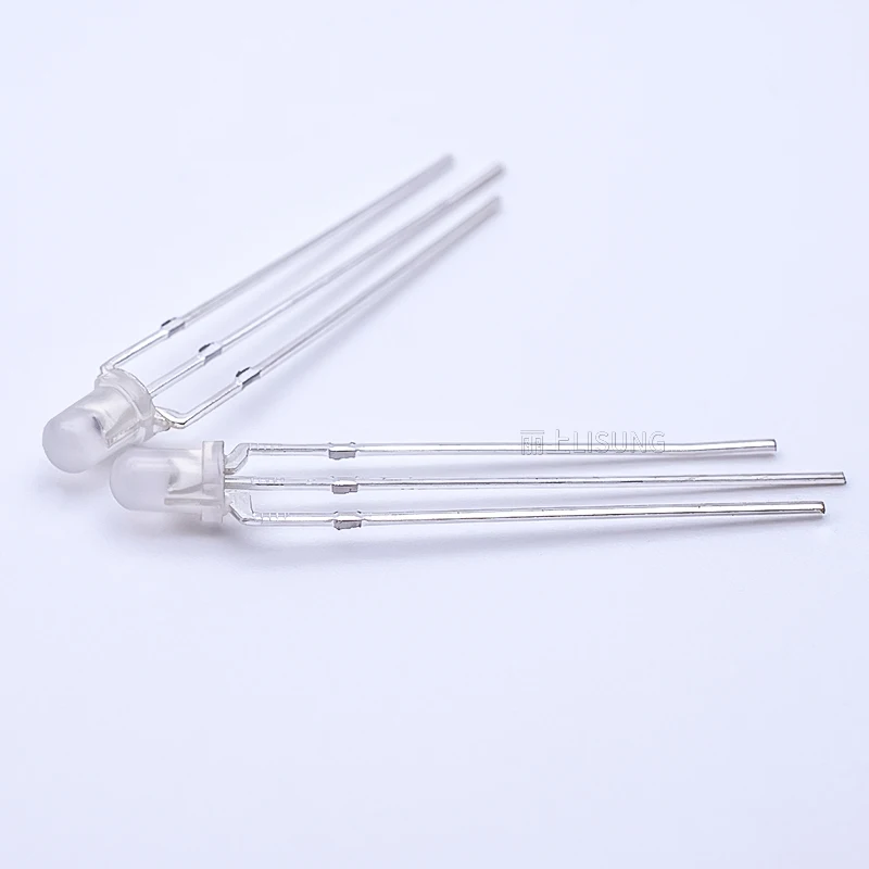 1000pcs/Bag 3mm Led Two-Tone Diffuse Milky Lens Bicolor Universal Anode Cathode White Blue Red Green Two-color Diode Indicat