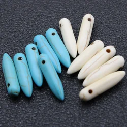 20pcs Natural White Blue Turquoise Stone Circular Cone Charms Pendant for DIY Earrings Necklace Pendants Jewelry Mkaing