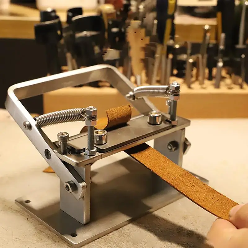 

Stainless Steel Craft Leather Splitter Machine DIY Manual Cutting Shovel Skiver Tanned Thinning Peeler Rolling Bearing Machine