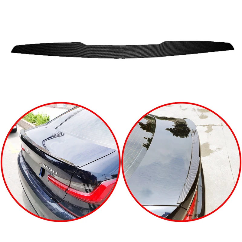 High Quality Pu Material Soft Spoiler 125CM Universal Rear Wing Carbon Fiber Look Suitable for Most Sedan Car