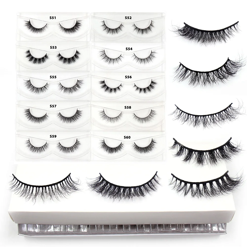 LEHUAMAO 30/60/100 Pairs Mink Lashes No Box 3D Mink Eyelashes Short Natural Mink False Eyelash in Bulk Cruelty-free Makeup Lashs