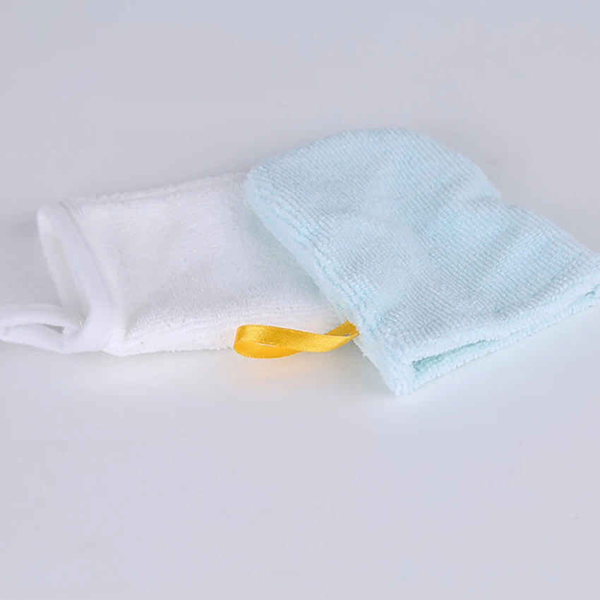 1pc luvas removedor de maquiagem de microfibra macio viagem luvas de limpeza facial toalha, banho de chuveiro luva de limpeza limpador de cuidados com a pele ferramenta