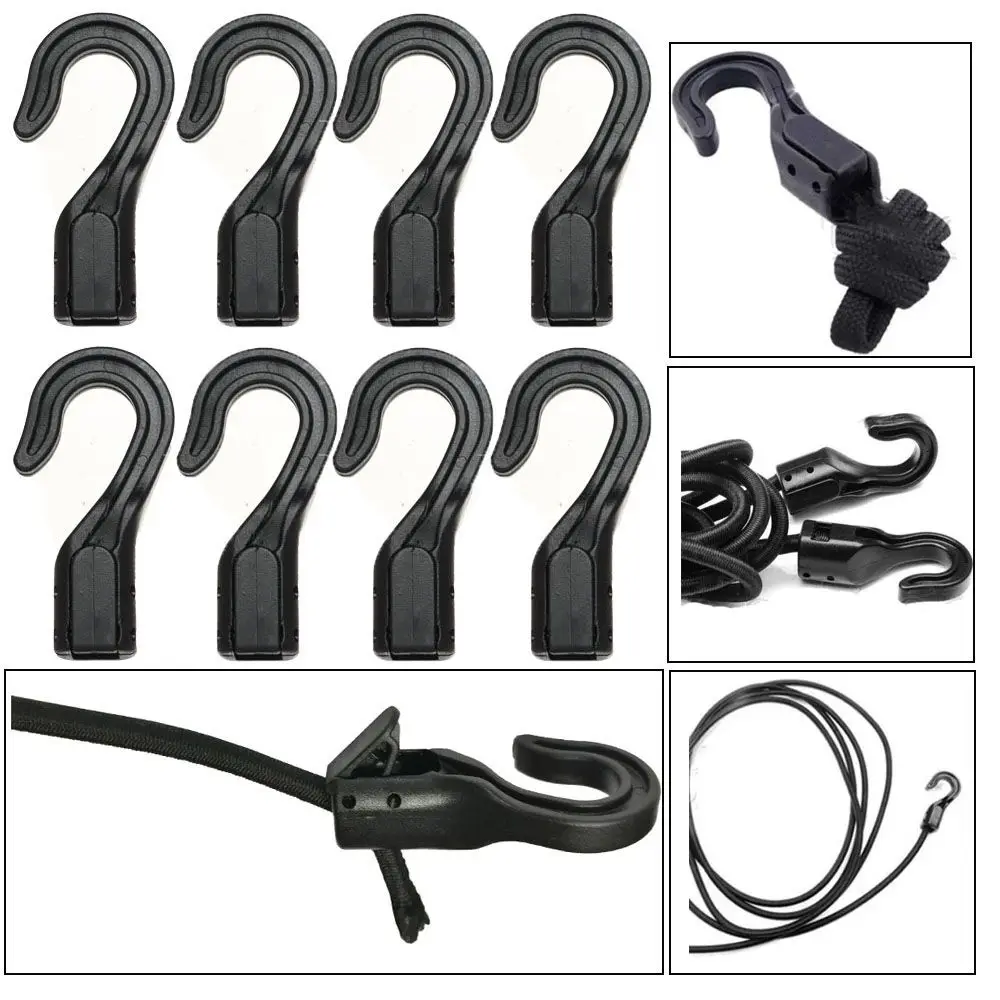 5/10 Pcs Plastic Rope Buckle Open End Cord Straps Hooks Snap Boat Kayak Elastic Ropes Buckles Camping Tent Hook Outdoor Tool