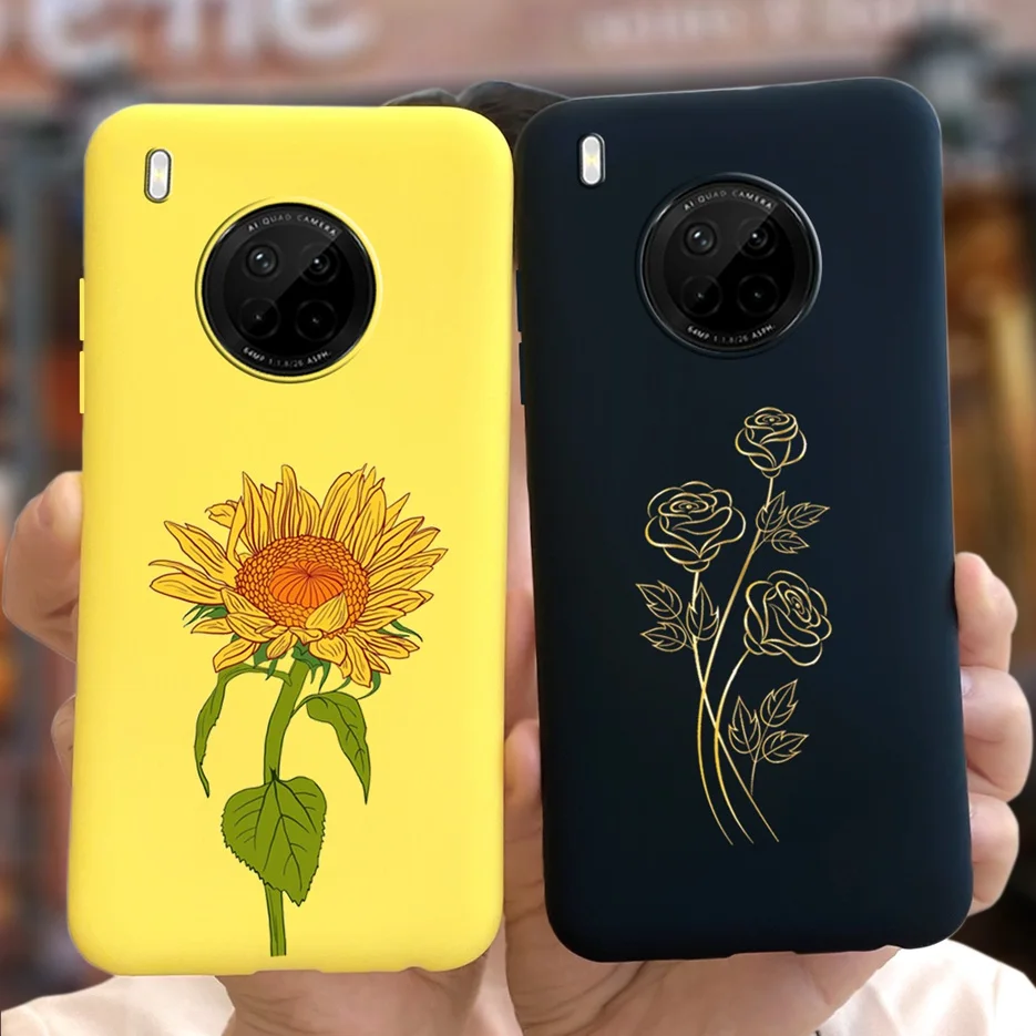 For Huawei Y9A Case Colorful Flower Back Cover Soft TPU Funda For Huawei Y9a Y9 A 2020 Phone Cases For Huawei Y9a Cover 6.63inch