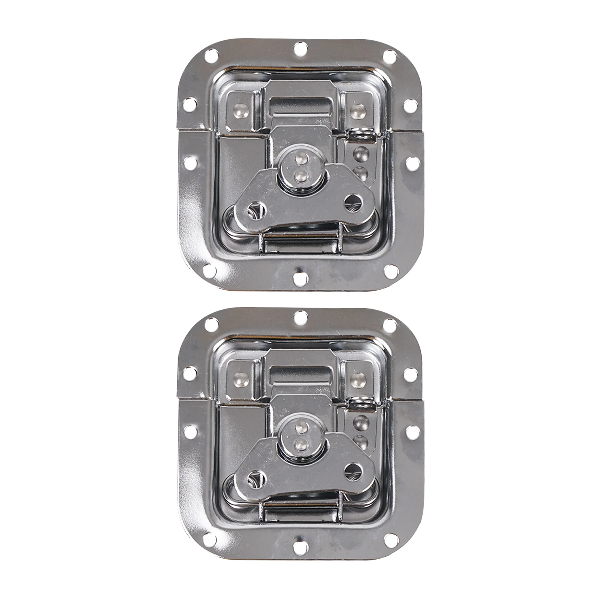 Sound Town 스프링 장착 오목 중간 나비 래치, 비행 케이스, 가슴 및 프로 오디오 기어, 크롬 ST-RHW-43, 2 팩