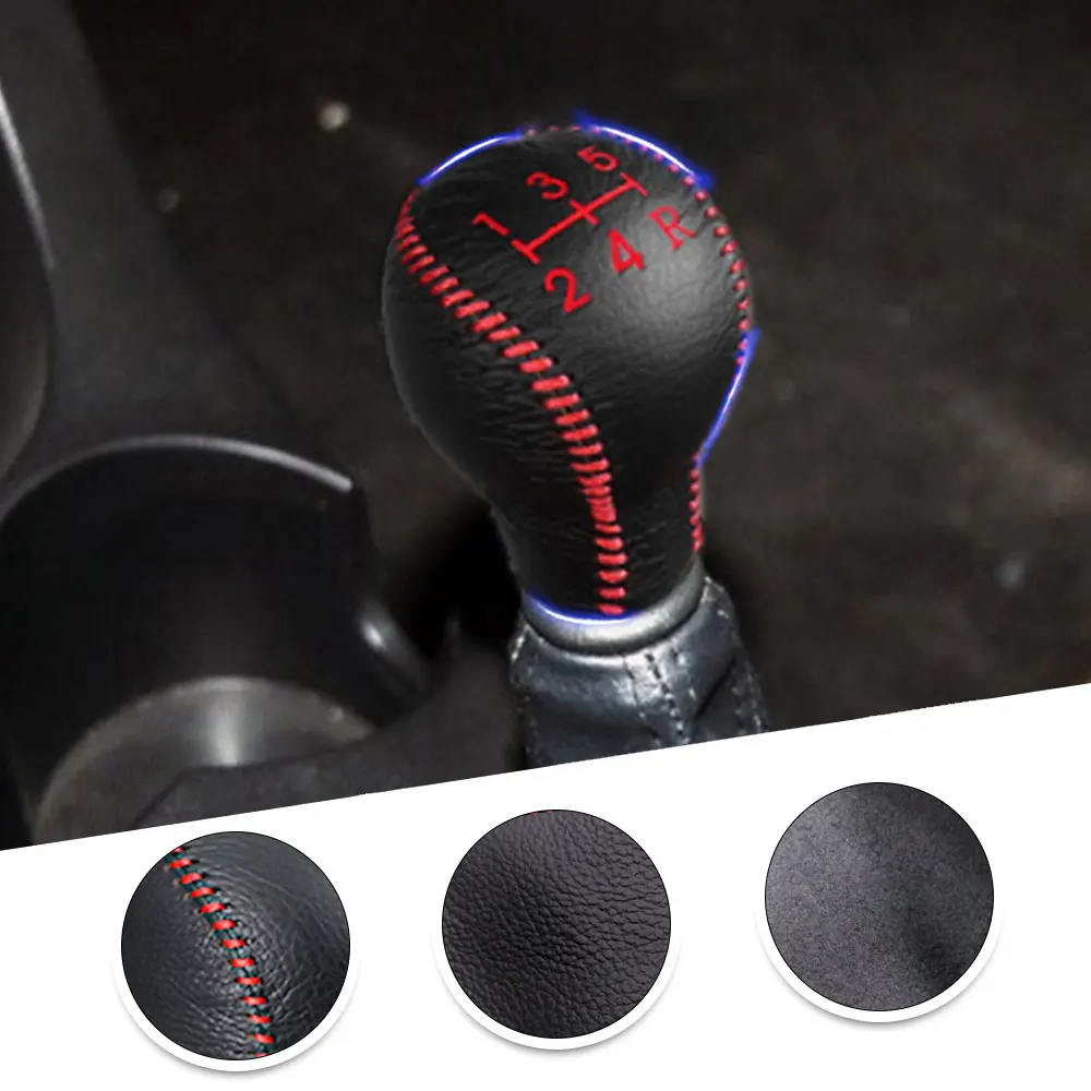 For KIA SPORTAGE 2007 2008 2009 2010-2018 MT 1pc PU Leather Hand Brake Shift Knob Cover Gear Case Car Decor Shift Knob Shell