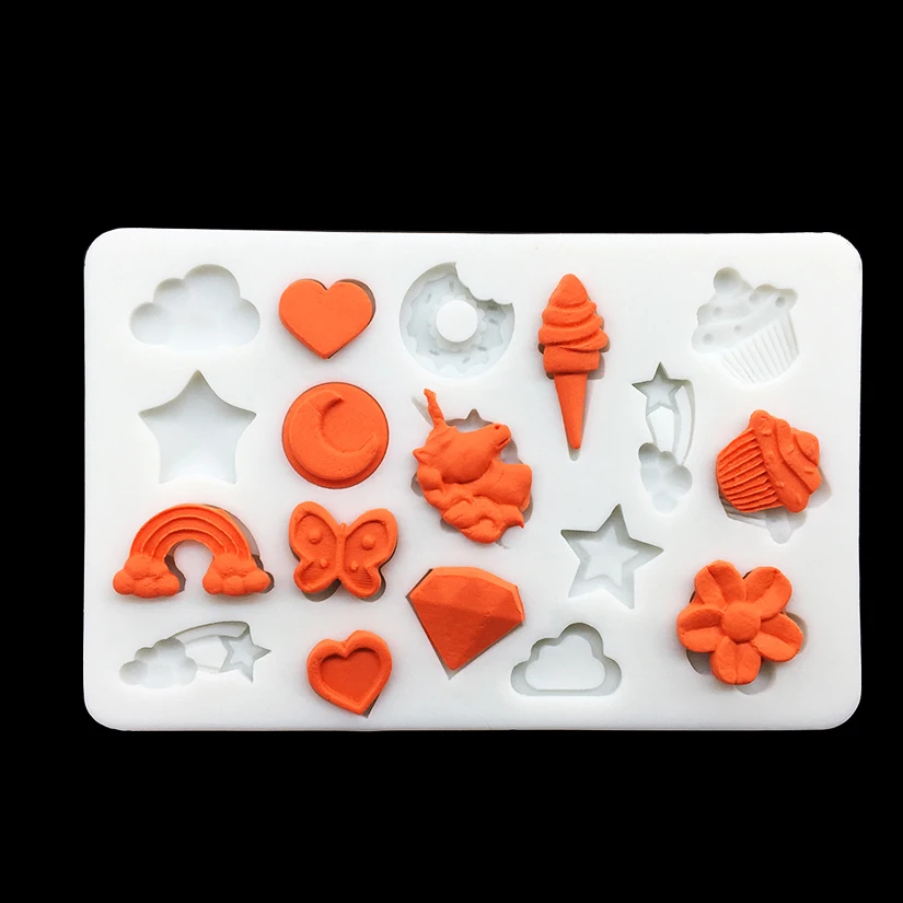 Butterfly Unicorn Rainbow Ice Cream Silicone Sugarcraft Cupcake Baking Mold Fondant Cake Decorating Tools