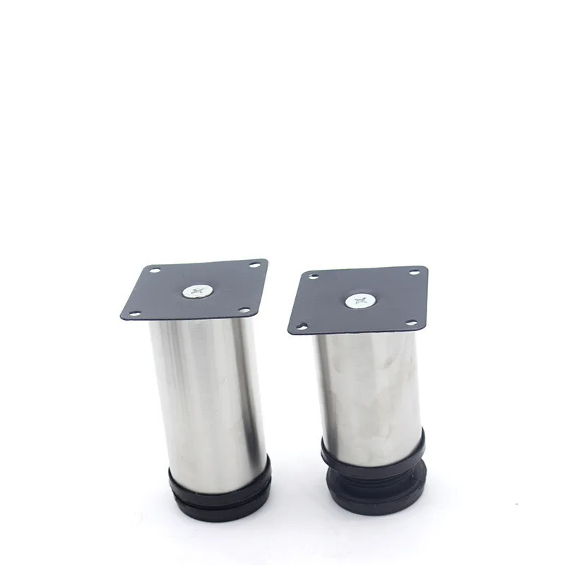 4 Pcs 50mm-200mm Furniture Adjustable Round tube Cabinet Legs Stainless Steel Furniture Legs Cabinet Table Sofa Bed Feet