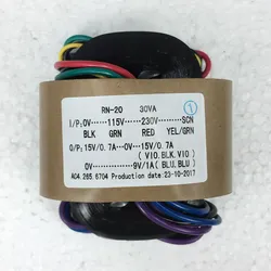 transformador de corrente R type power transformer 30W dual 15V + single 9V R cattle audio transformer copper wire 115V-230V