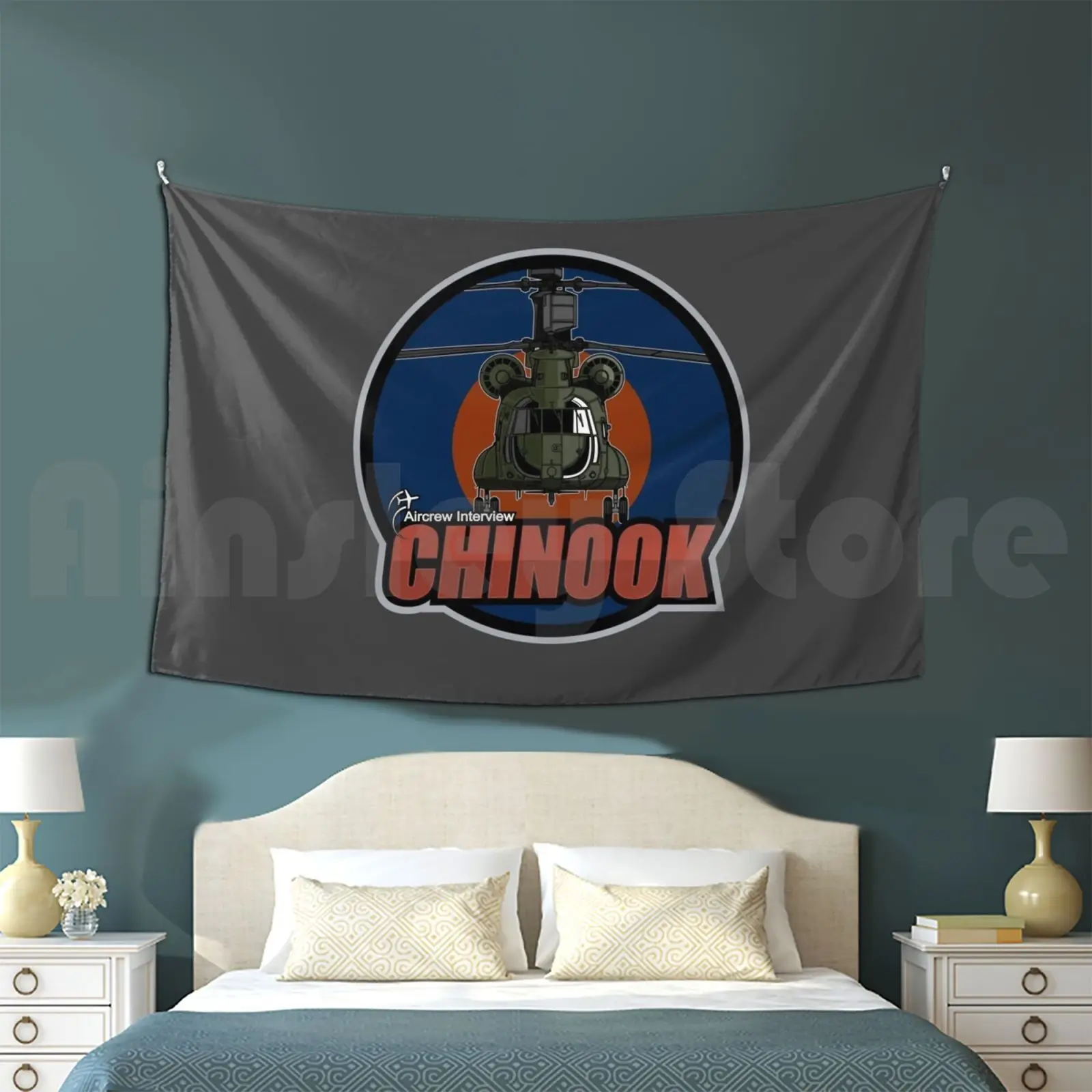 Chinook Tapestry Living Room Bedroom Chinook Helicopter 47 Chinook Ch47 Chinook British Military Helicopters