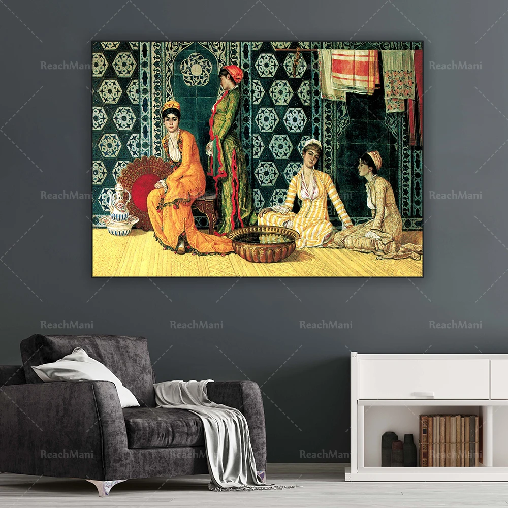 Osman Hamdi Bey-The woman in the harem, modern art wall canvas print poster