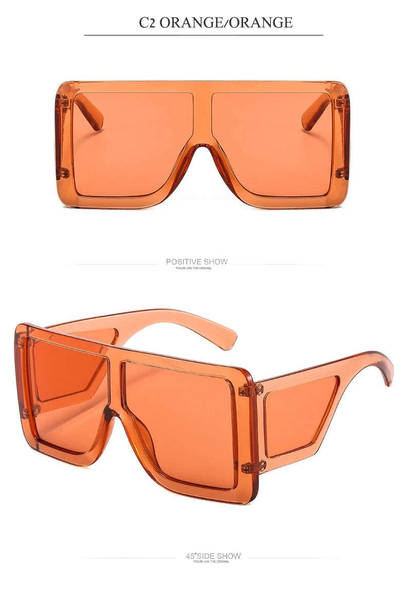 OEC-MANAGEMENT CPO Ein Stück Goggle Sonnenbrille Frauen Übergroßen Quadratischen Gläser Mode Rosa Grau Sonnenbrille Männer Retro Brillen UV400 – Detail 6