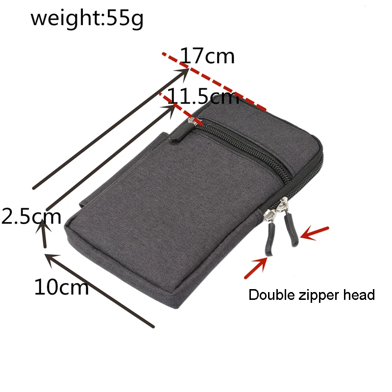 Cowboy Cloth Phone Pouch Belt Clip Bag for Samsung iphone Huawei Xiaomi Case with Pen Holder Waist Bag Outdoor Sport Phone Cover