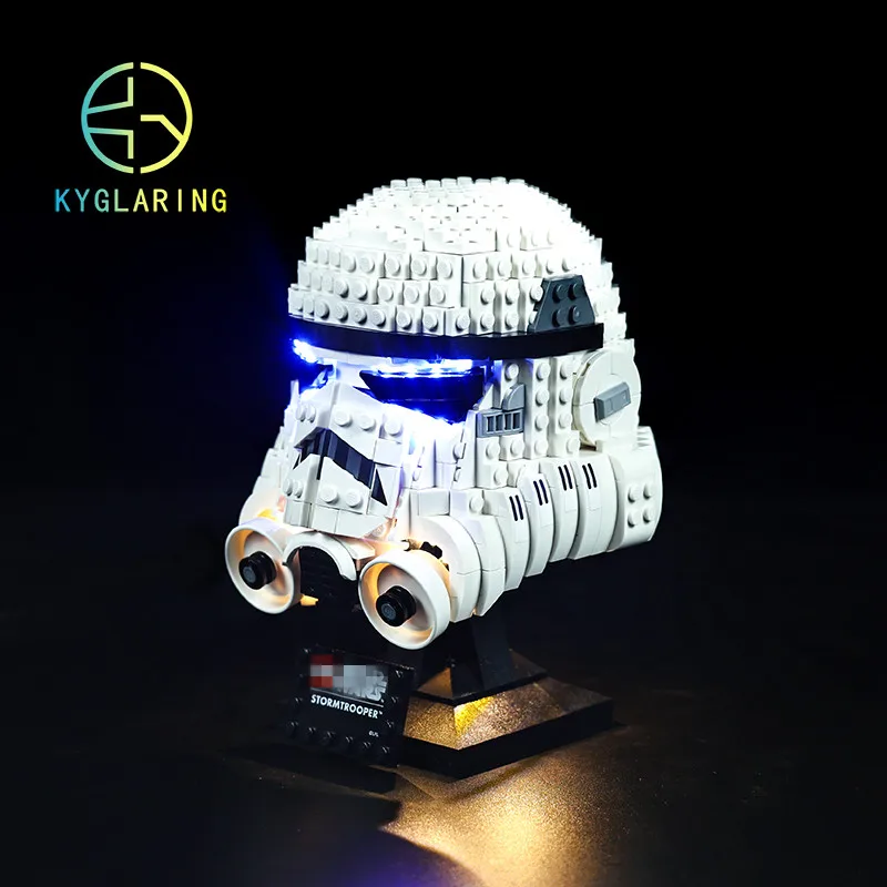 Kyglaring Led Lighting Set DIY Toys for Stormtrooper Helmet 75276 Blocks Building